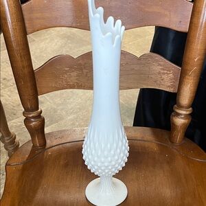 Fenton Hobnail tall footed Vase